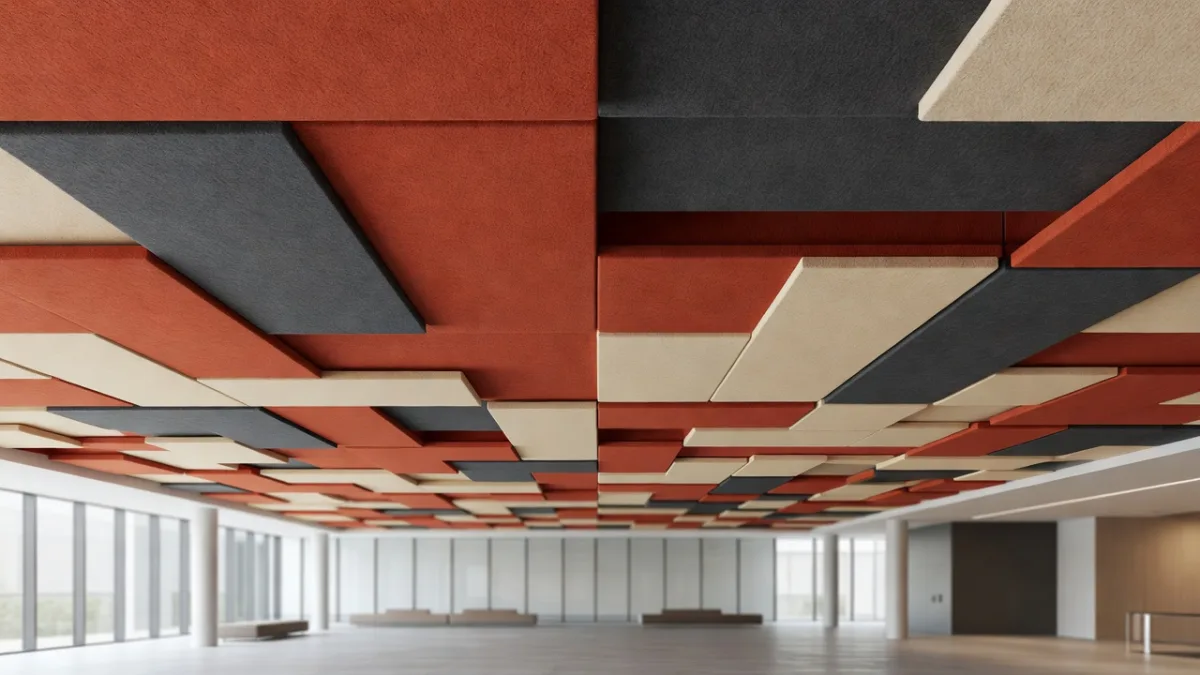 Plafond acoustique conforme à la sécurité incendie dans un ERP