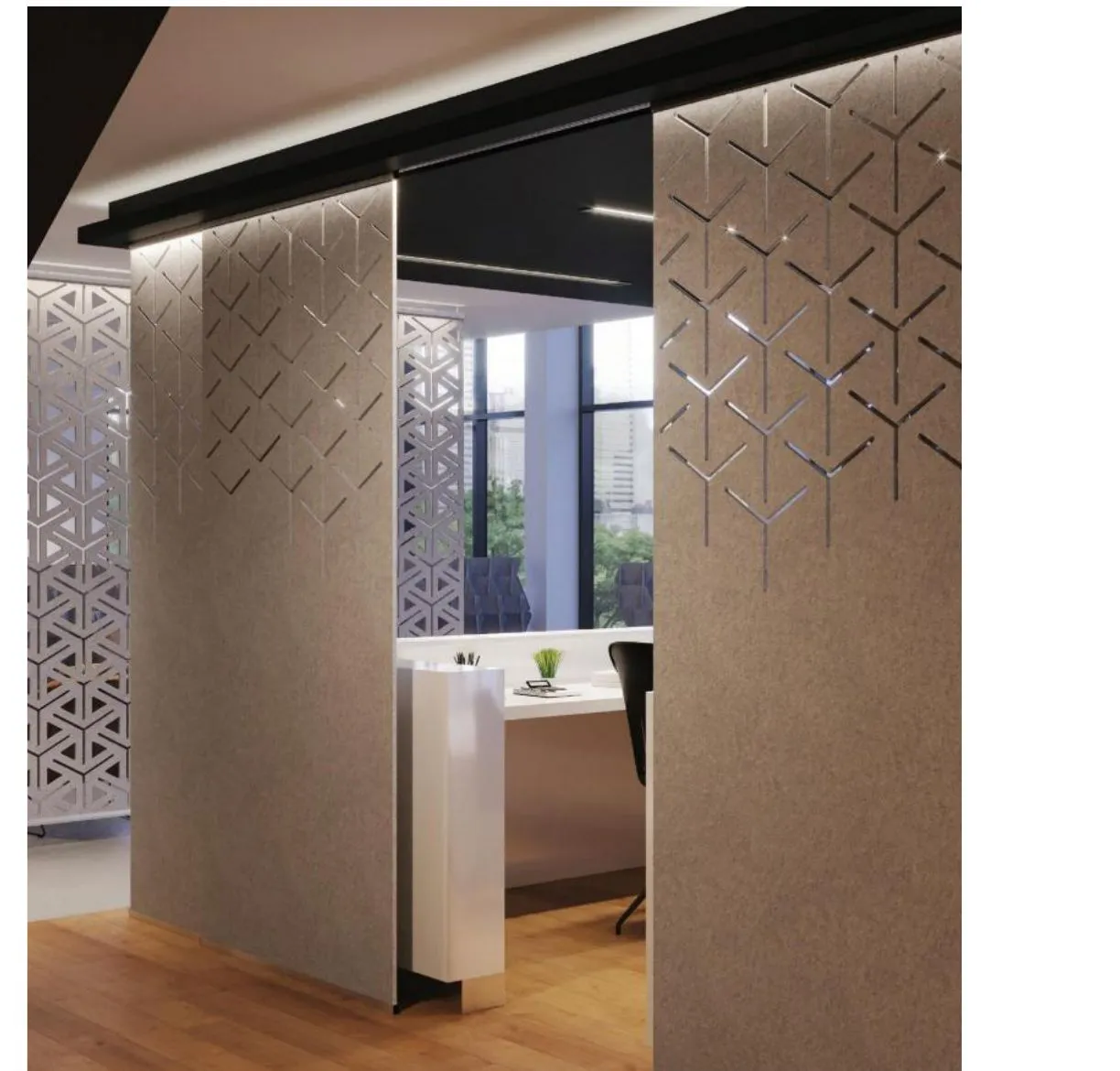Hanging screens, view 1