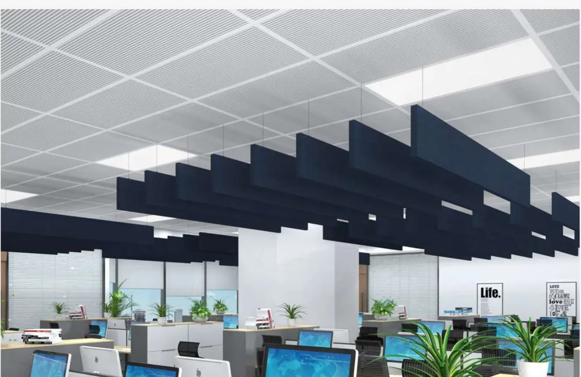 Ceilings and baffles, view 1
